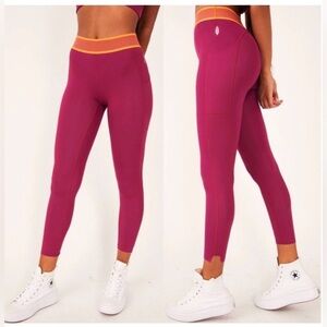 Free‎ People Movement Endurane Aubergine Purple & Orange Tight Leggings Small